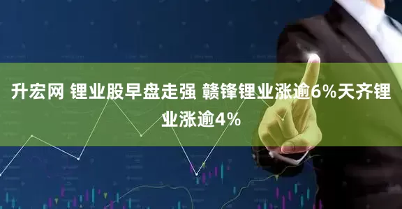 升宏网 锂业股早盘走强 赣锋锂业涨逾6%天齐锂业涨逾4%